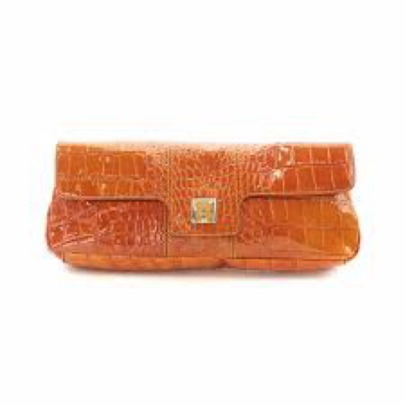 Kate Spade Vibrant Orange Embossed Clutch